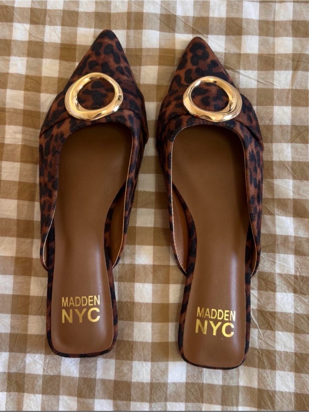 Leopard Print Pointed Toe Mules